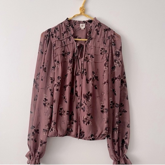 Autre Filles Floral Mauve Blouse- Medium - Picture 1 of 6